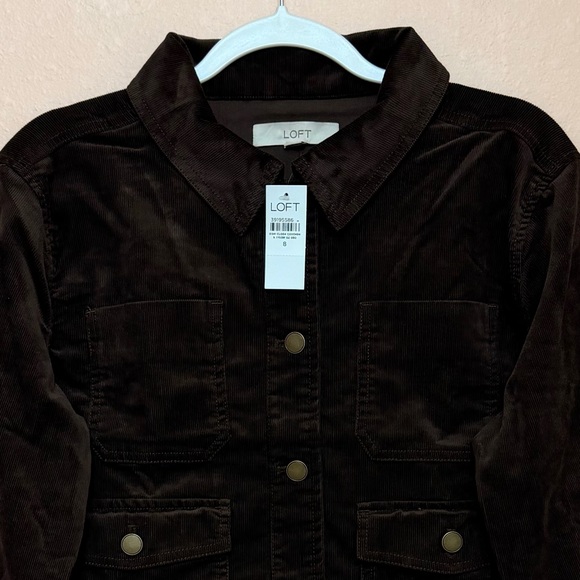 LOFT Brushed Corduroy Shirt Jacket - Picture 3 of 4